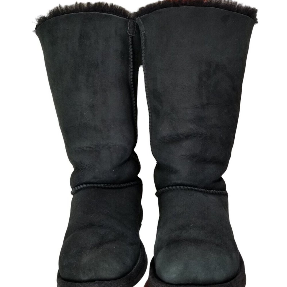 UGG Girls Bailey Bow II Boot Women Size 9 Black Triple Bow Tall 1007309Y - Picture 6 of 14